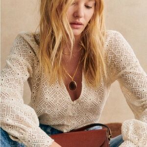 NWOT Sezane Gaya Lace Blouse – 42FR 10US